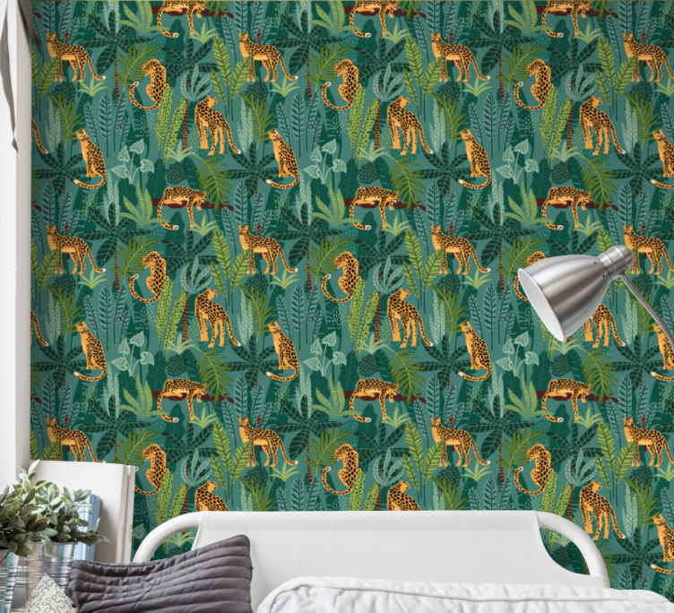 Polished Jungle Theme Printed Paper Wallpaper For Home And Hotel
