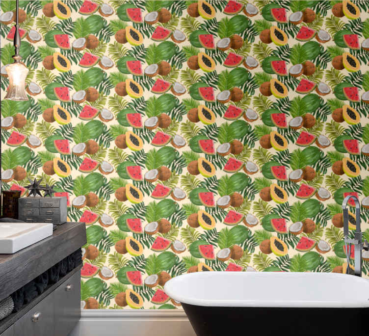 Tropical fruits Toilet Wallpaper  TenStickers