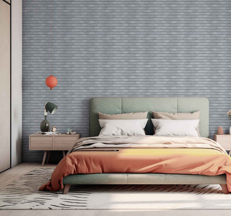 Tidy dark gray brick pattern brick effect wallpaper - TenStickers