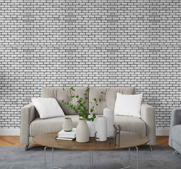 Grey brick effect wallpaper  TenStickers