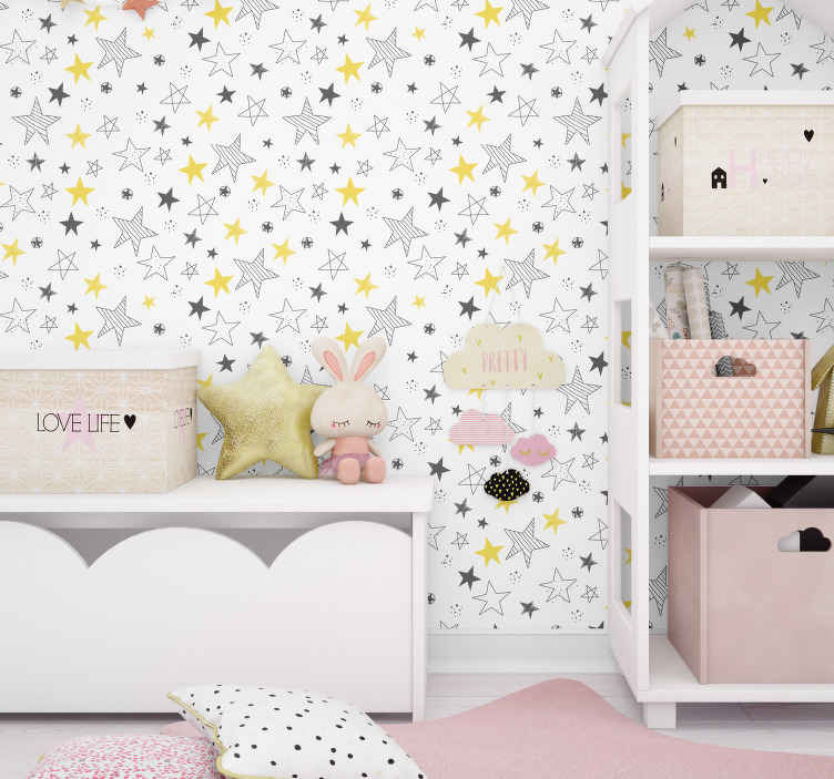 Star Pattern Bedroom Wallpaper