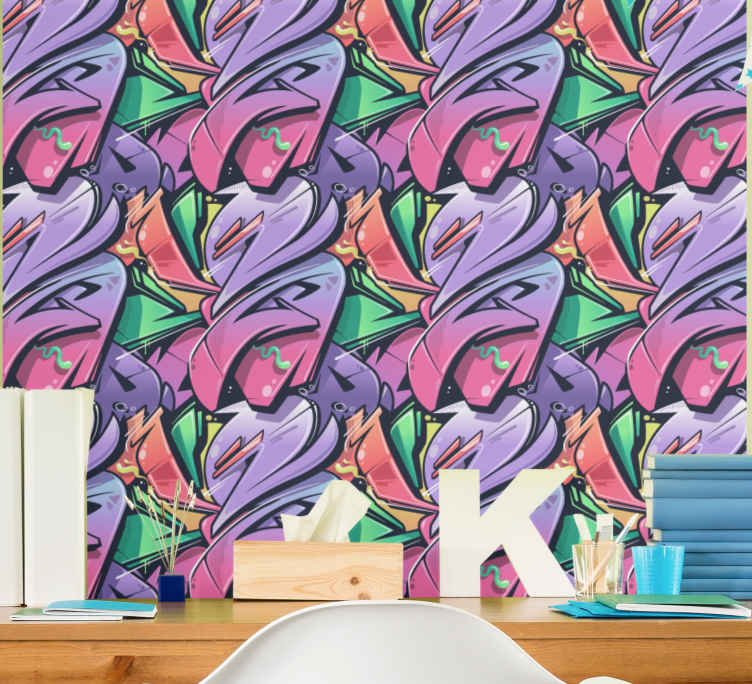 Bright Abstract Graffiti Wallpaper Paintings Tenstickers