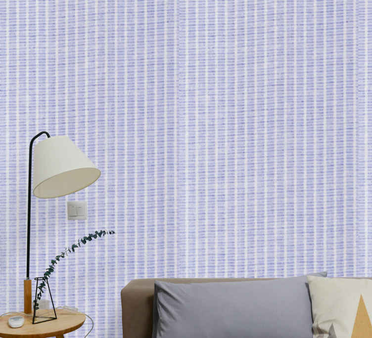 Blue flax fabric striped wallpaper - TenStickers