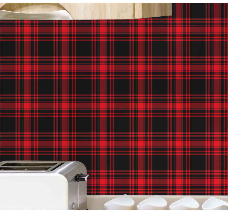 Menzies tartan black red check pattern decals for furniture