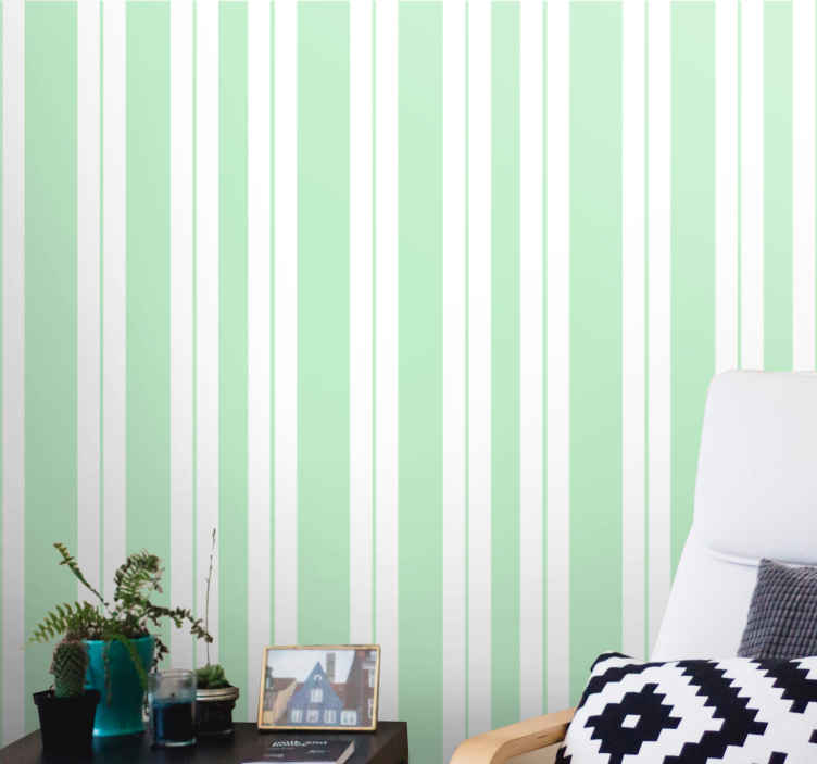 Papel pintado autoadhesivo Rayas verde para pared 