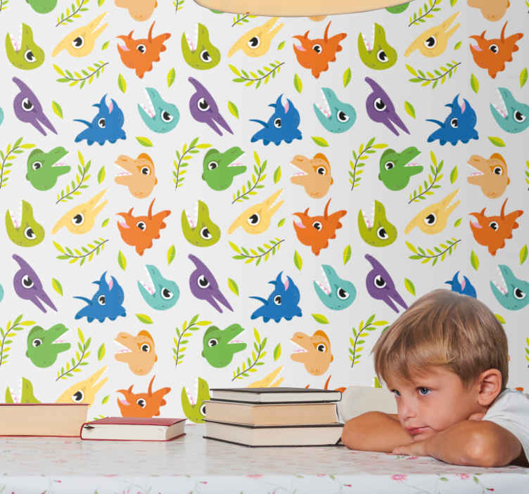 Carta da parati con animali Dinosauri gioco retrò