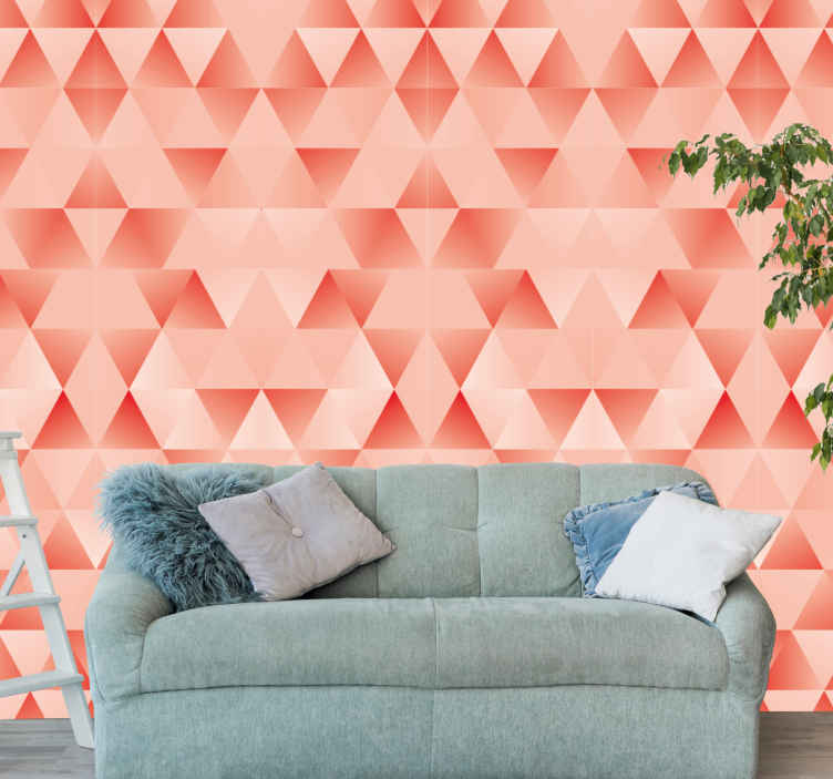 Tapisserie salon Triangles de nuances roses TenStickers