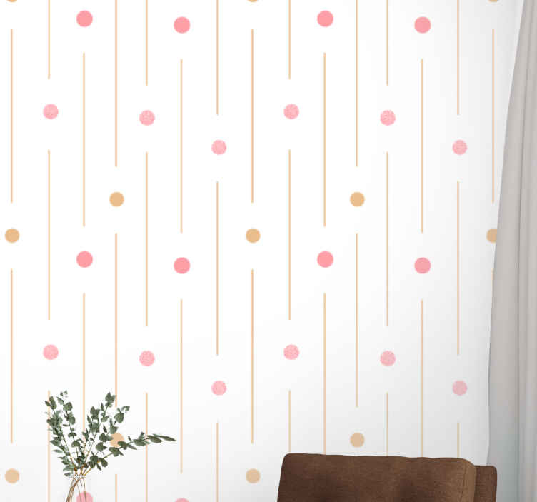 Drawn dots with lines Circle Wallpaper - TenStickers