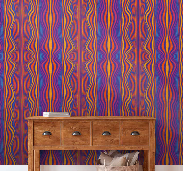 Psychedelic groovy lines =cool abstract wallpaper - TenStickers