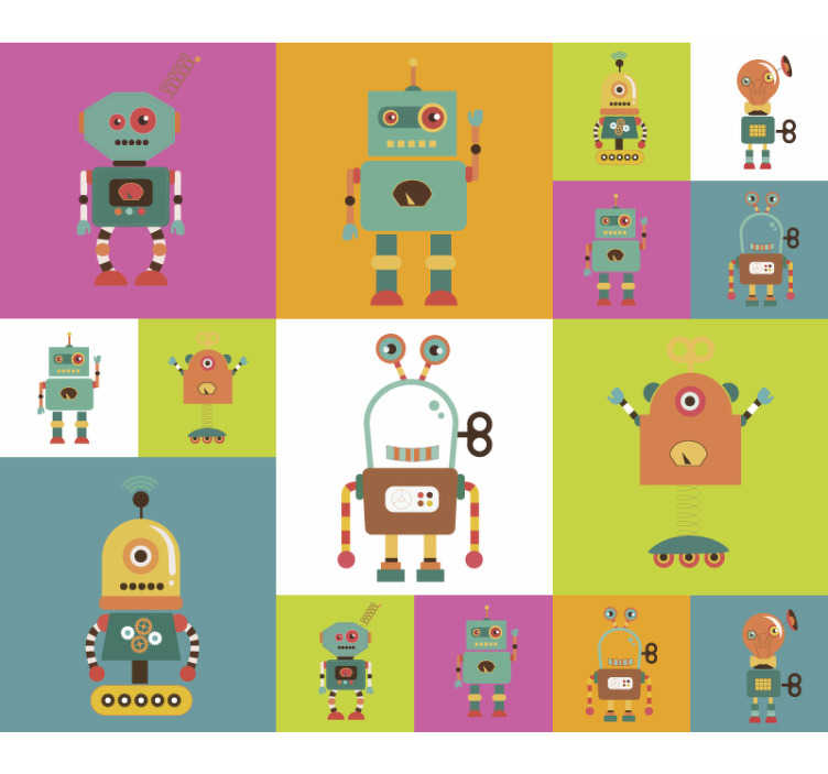 gips borst een andere Babykamer behang robots - TenStickers