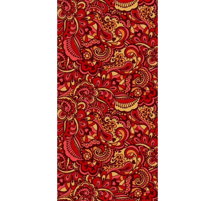 リビングルームの壁紙の赤い装飾的な形 Tenstickers