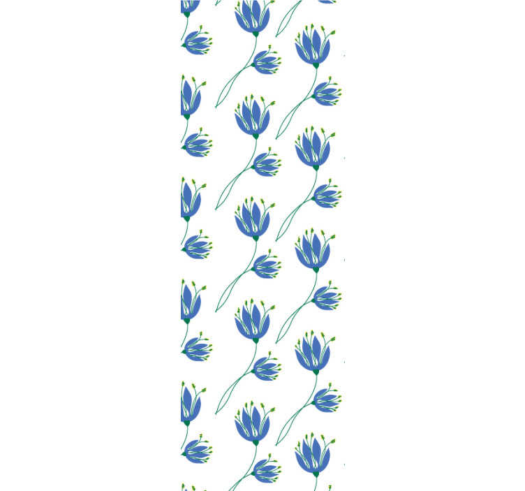 シンプルな青いチューリップの花の壁紙 Tenstickers