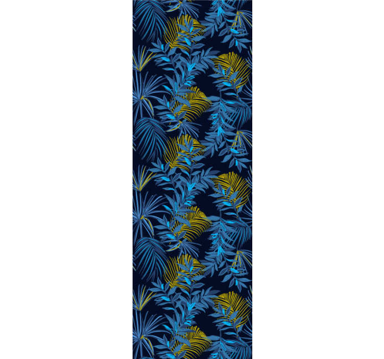 ダークブルーのバナナの葉の花の壁紙 Tenstickers