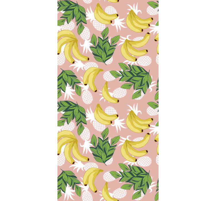 パイナップルとバナナのキッチンの壁紙 Tenstickers