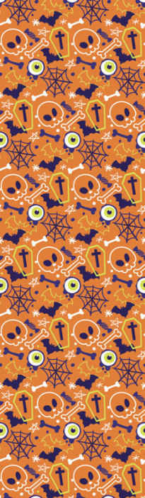 幽霊コウモリの頭蓋骨とスターオレンジの壁紙 Tenstickers