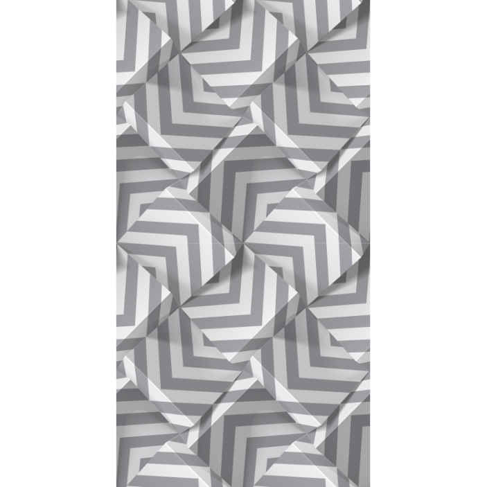 Papier peint 3D motifs gris superposés - TenStickers