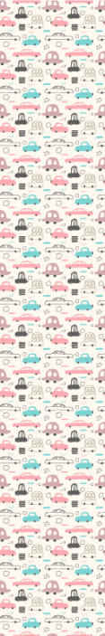 papel de parede infantil Carros rosa infantil - TenStickers
