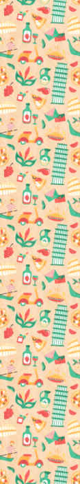 Cultural Cuisine Motifs art wallpaper - TenStickers