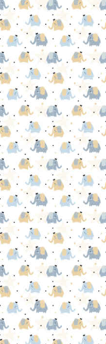 Cartoon Elephants nursery room wallpaper - TenStickers