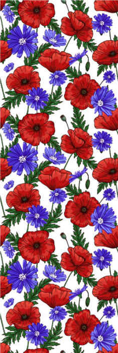Papier peint fleur Papavers et bleuets - TenStickers