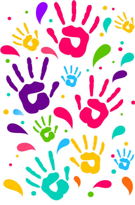 Papel pintado infantil Manos de colores - TenVinilo