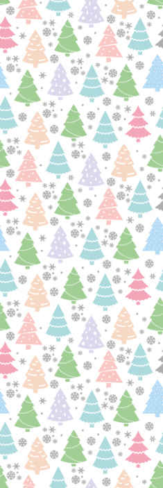 Pastel Modern trees Xmas Wallpaper - TenStickers