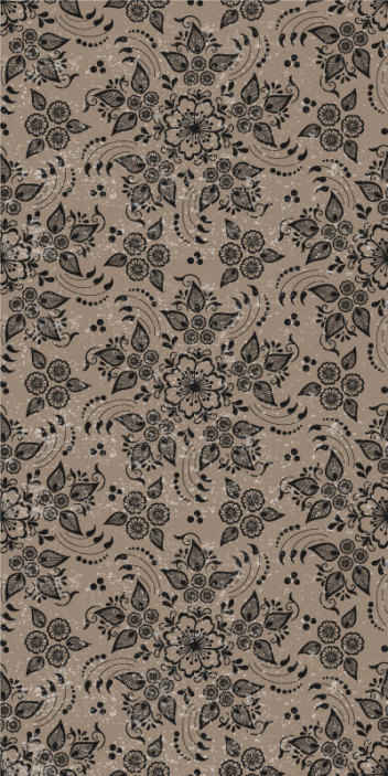 Floral vintage print blomsteraktig tapet - Tenstickers