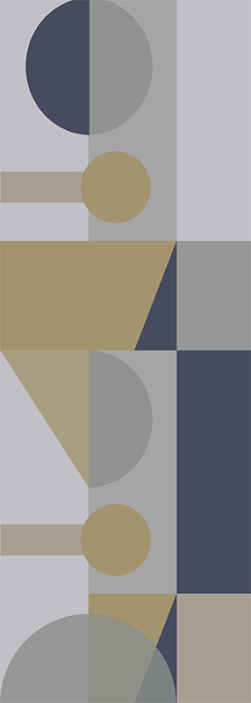 Gray and brown geometric pattern Square Pattern Wallpaper - TenStickers