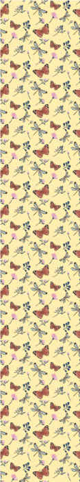 papel de parede borboletas Borboleta em uma fileira de flores - TenStickers