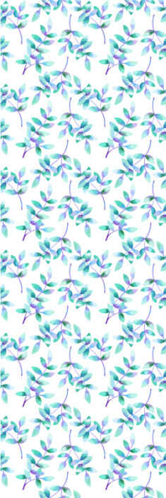 Papel pared flores en ramas claras azules - TenVinilo