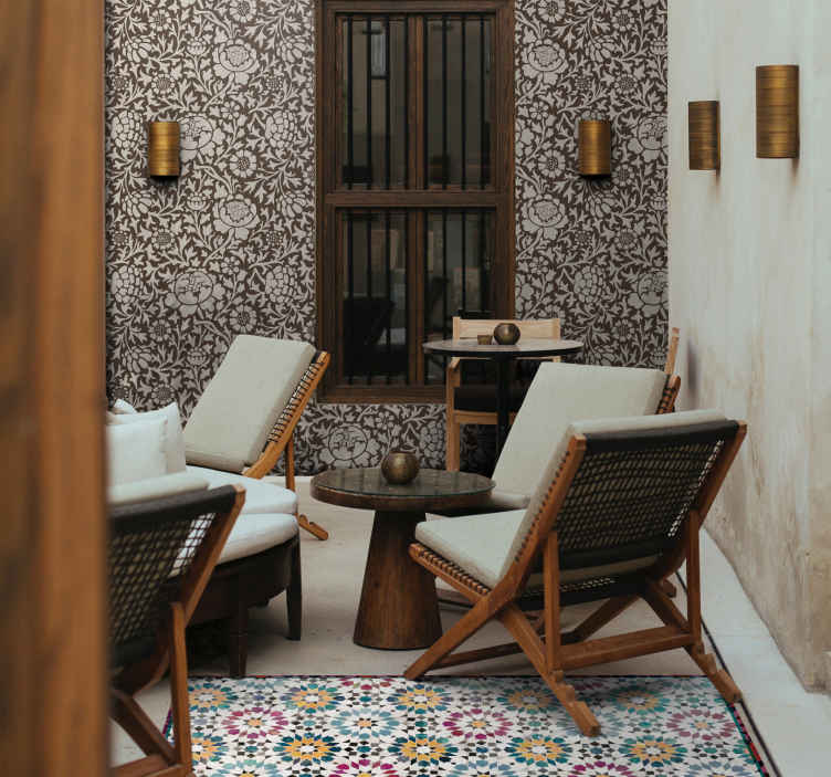 Vintage floral wallpaper flowery wallpaper - TenStickers