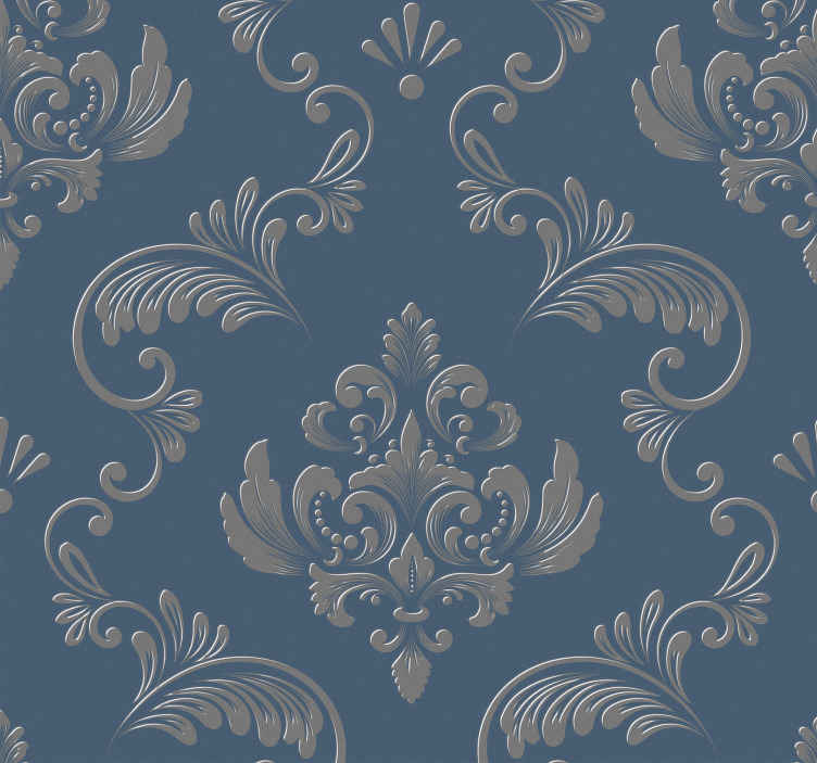 Indigo blue vintage wallpaper background repetitive pattern design Stock  Vector  Adobe Stock