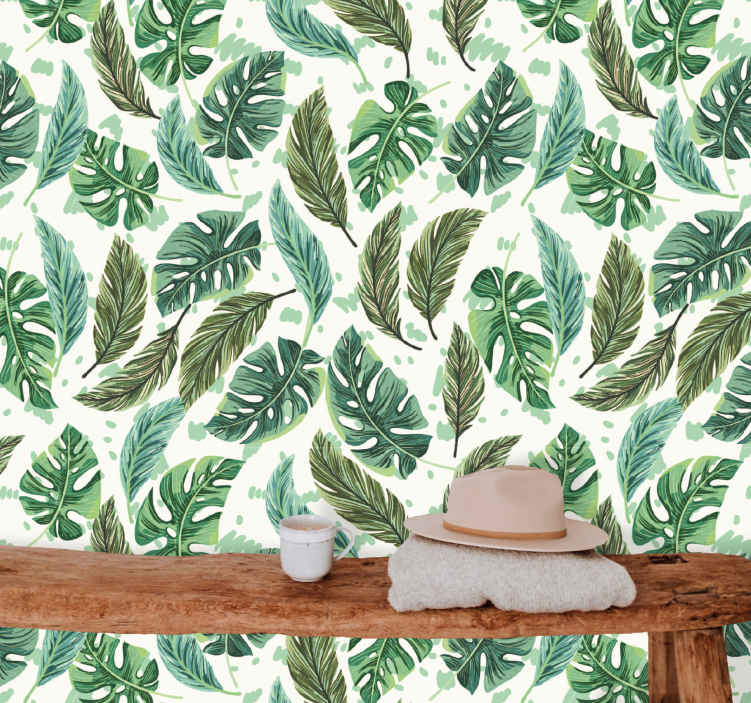 Revival  Leaf wallcovering from Nilaya by Asian Paints