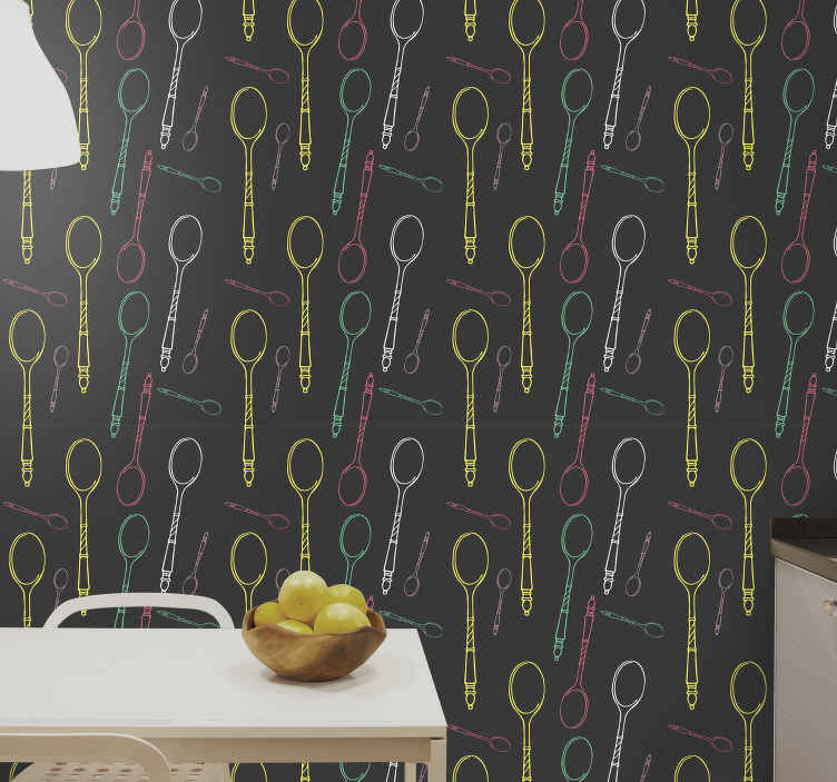 Multicolored spoons kitchen vinyl wallpaper TenStickers