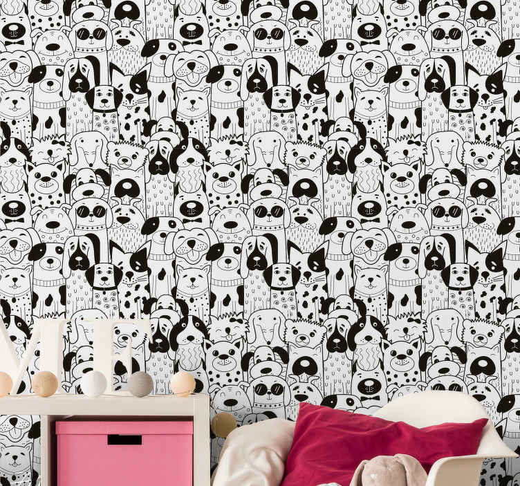 Dog with glasses wallpaper  Self Adhesive Traditional and Peel and Stick  Wallpaper 53338 1040  California Wallpaper