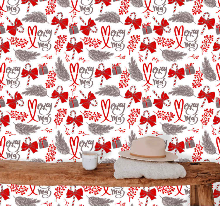 Merry xmas seamless pattern Xmas wallpaper - TenStickers