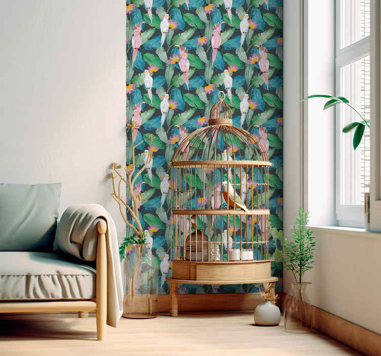 China Papel tapiz moderno Barato para paredes Pájaros Patrón