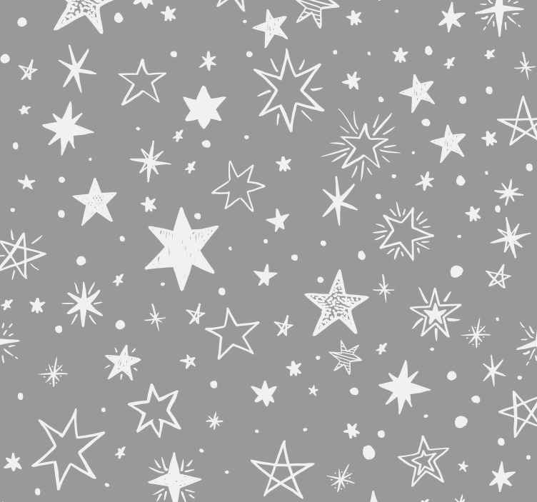 Grey drawn stars Starry Wallpaper TenStickers
