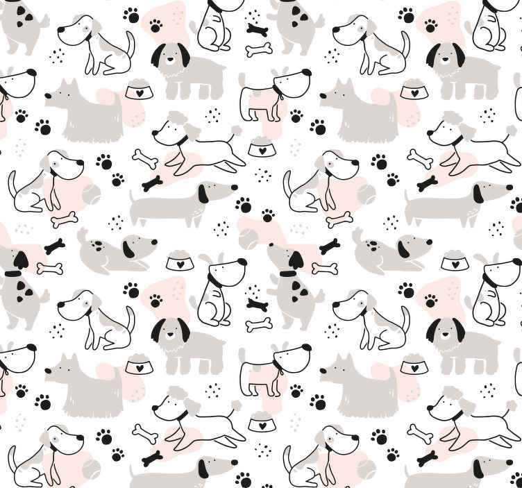 Playful Canine Collection cute dog wallpaper - TenStickers