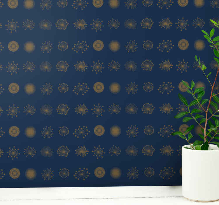 Herkät pyöreät muodot tummalla pohjalla ornamentti tapetit - Tenstickers