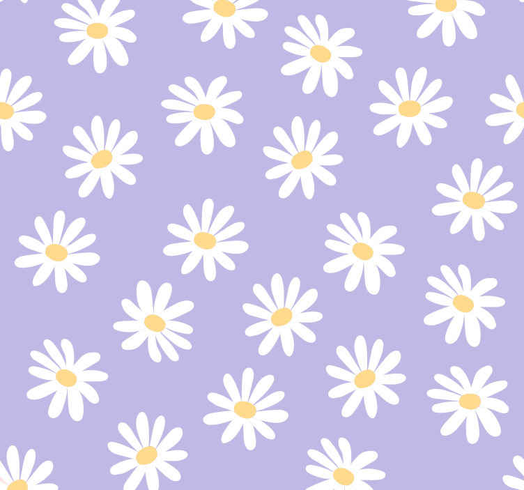 Daisy Pattern flowers wallpaper - TenStickers