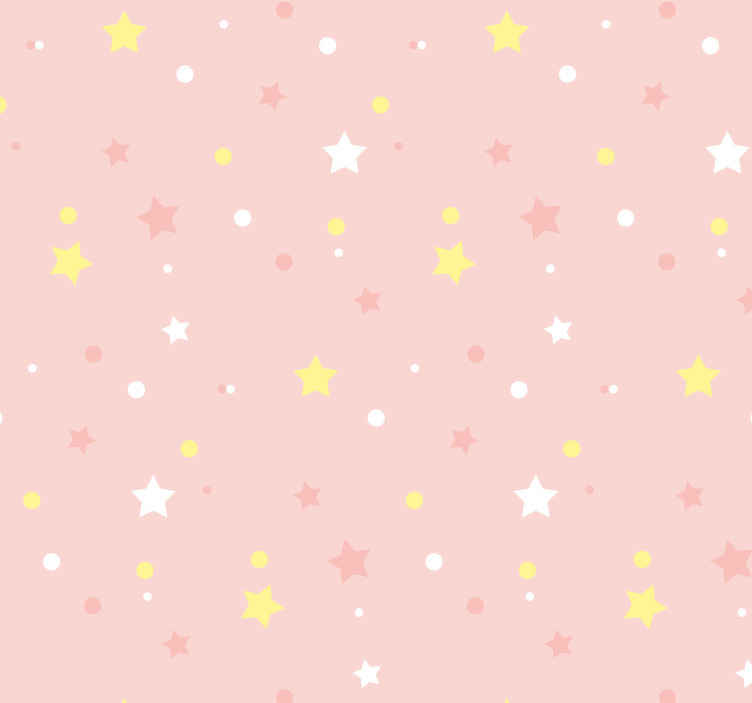 Pink Background Starry Wallpaper - Tenstickers