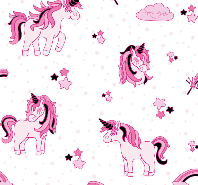 Papel tapiz animales motivo de unicornio mágico - TenVinilo