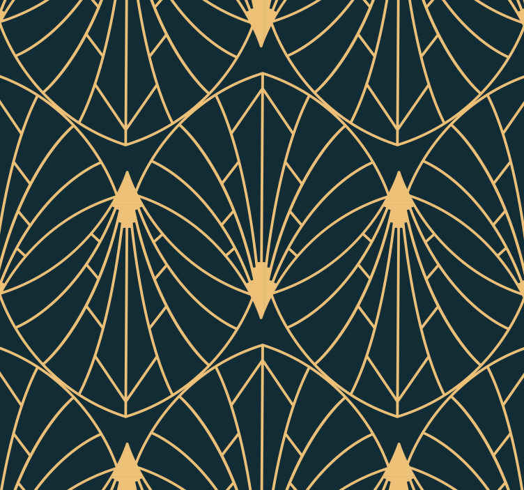 Papier peint moderne formes géométriques dorées - TenStickers