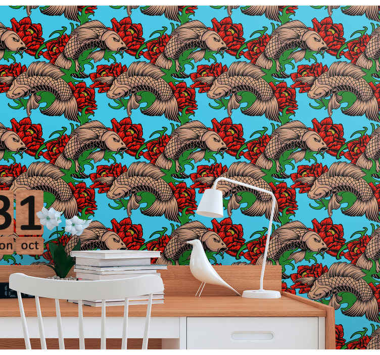 papel de parede de animais Peixe koi japonês - TenStickers