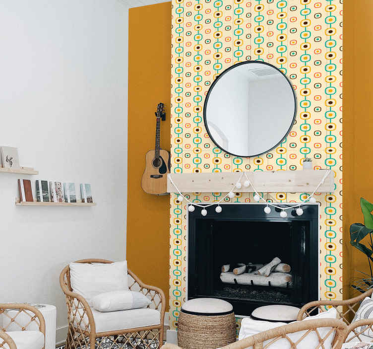 60'er geometrisk retro tapet - TenStickers