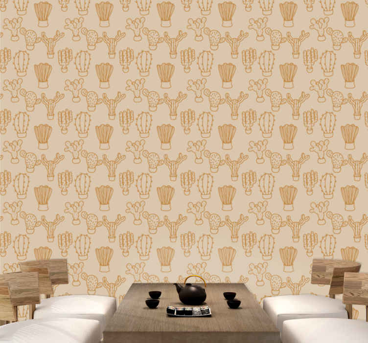 Carta parati alberi Modello di cactus sbiadito dal sole