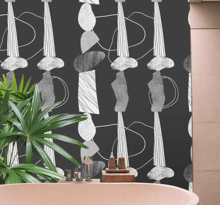 Carta parati astratta Linee di pietra uniche