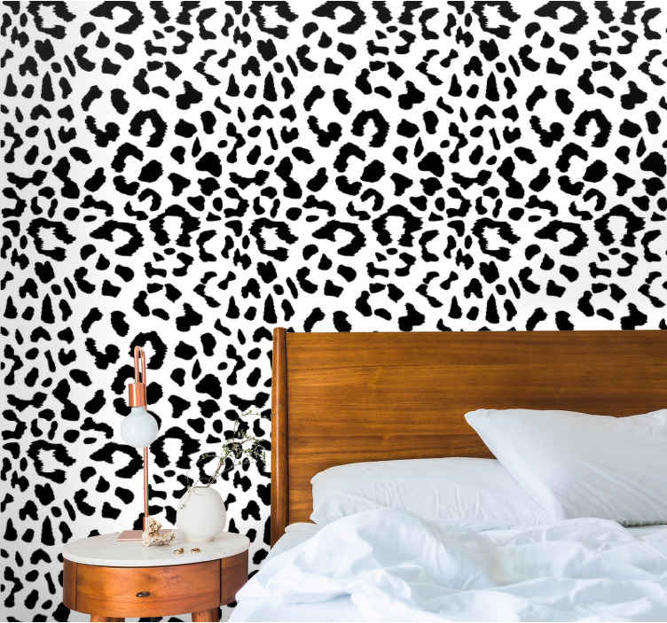 Leopard simple animal print wallpaper for bedroom - TenStickers