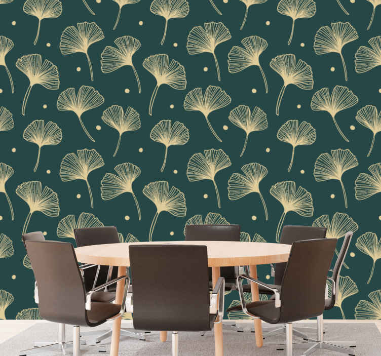 Original ginkgo leaves cool abstract wallpaper - TenStickers
